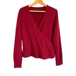 The Limited red angora wool blend sweater wrap buttons solid Size XL